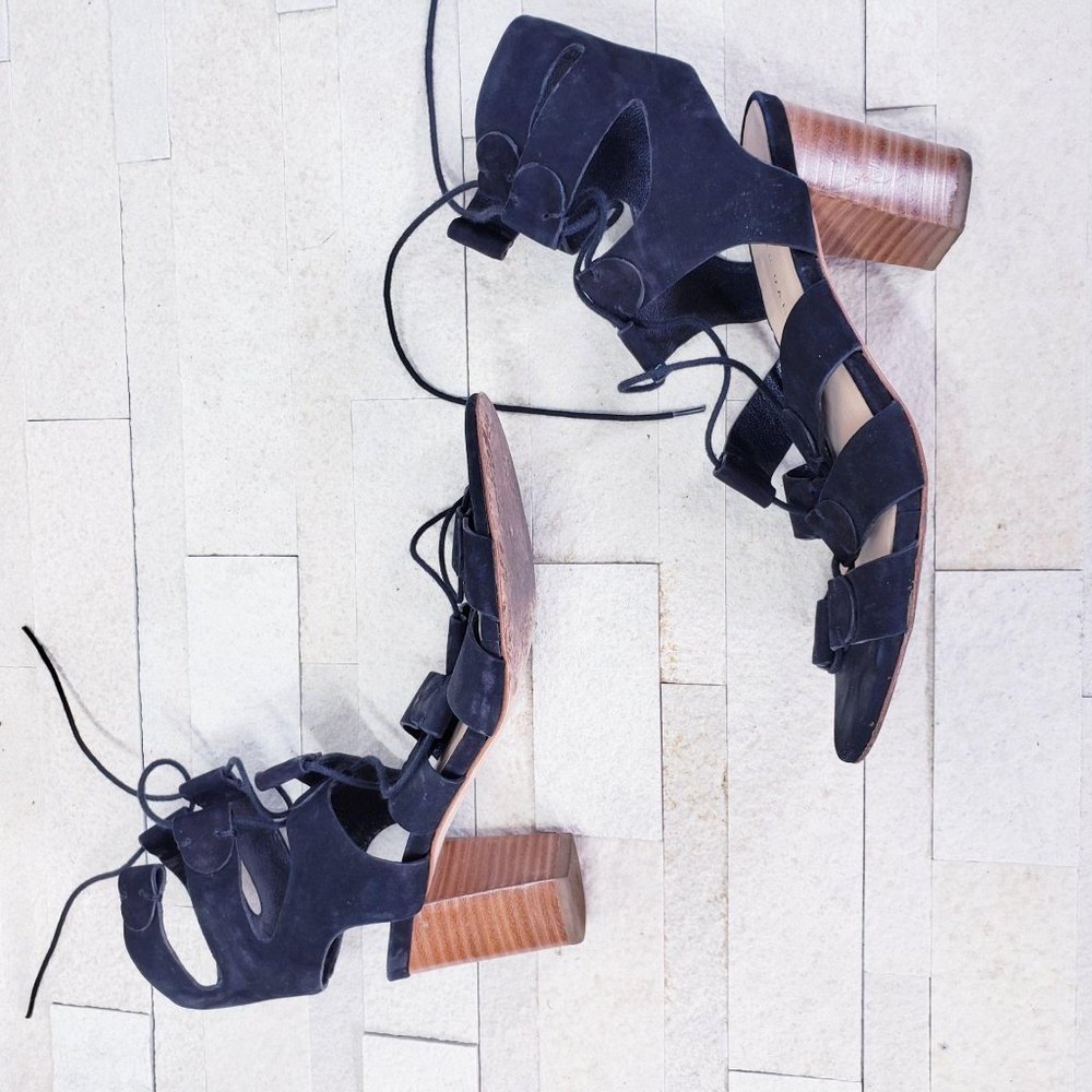 LOEFFLER RANDALL Hanna Gladiator Sandal Black Caged Block Heel 6 - Picture 8 of 13